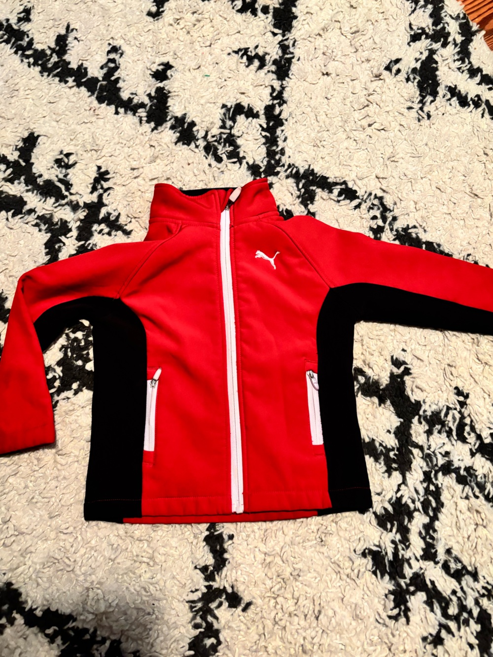 Puma Boys' Red and Black Full-Zip Jacket